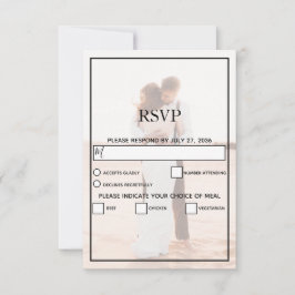 Cartão RSVP Casamento de Fotos Simples e Minimalista