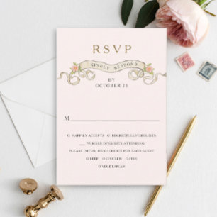 Cartão RSVP Casamento de Frame Floral, Ornamentado Vitoriano G