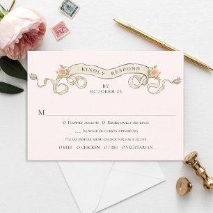 Cartão RSVP Casamento de Frame Floral, Ornamentado Vitoriano G