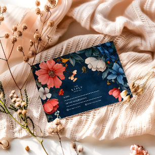 Cartão RSVP Casamento de Halloween Elegante