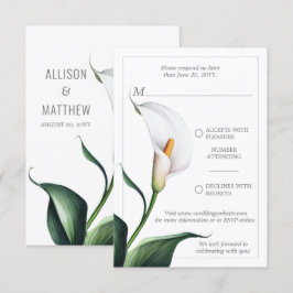 Cartão RSVP Casamento de Ilegante Ivory White Calla Lily