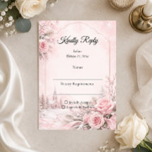 Casamento de Inverno com Toque Romântico de Rosa