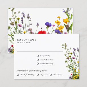 Cartão RSVP Casamento de Jardim de Floresta Selvagem Elegante
