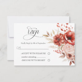Cartão RSVP Casamento de Jardim Elegante