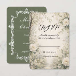 Cartão RSVP Casamento de Jardim Primavera Borboleta Branca