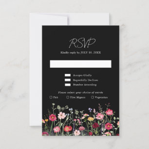 Cartão RSVP Casamento de Jardins Florais de Campo Russo de Flo
