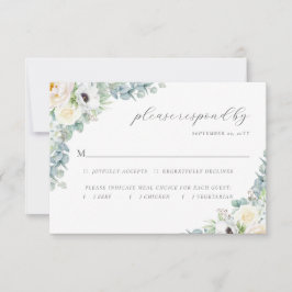 Cartão RSVP Casamento de Kristen Elegant Boho Greenery