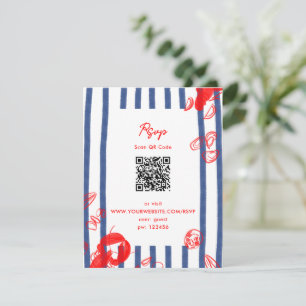 Cartão RSVP Casamento de Lagosta de Maine Ostras Amêijoas Cost