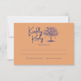 Cartão RSVP Casamento de Laranja Cítrica da Costa Amalfitana