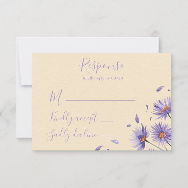 Cartão RSVP Casamento de lavanda Bloom Wildflower (Frente)