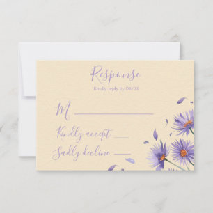 Cartão RSVP Casamento de lavanda Bloom Wildflower