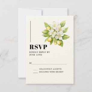 Cartão RSVP Casamento de Lemon & Magnolia Floral Citrus