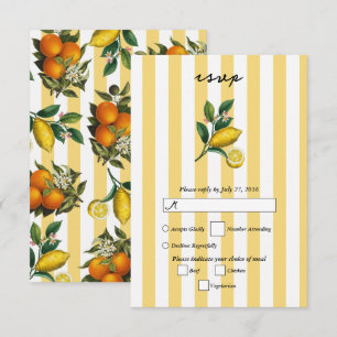 Cartão RSVP Casamento de Limões Cítricos Mediterrâneos Italian