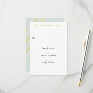 Cartão RSVP Casamento de Lírio Floral Cor Personalizada Art No