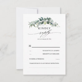 Cartão RSVP Casamento de Lush Greenery e Eucalyptus Foliage