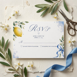 Cartão RSVP Casamento de Luxo Italiano com Limão