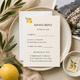 Cartão RSVP Casamento de Luxo na Costa Italiana Mediterrânea