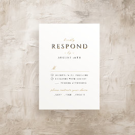 Cartão RSVP Casamento de Luxo Simples Elegante Moderno Clássic