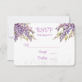 Cartão RSVP Casamento de Luxury Roxo e Lavanda Wisteria