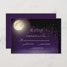 Cartão RSVP Casamento de Luzes de Cordas de Árvore Celestial S