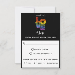 Cartão RSVP Casamento De Mesma Sexo Com Flores De Amor