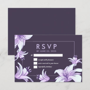 Cartão RSVP Casamento De Mola Floral De Flor De Plum Purple Li