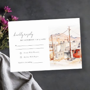 Cartão RSVP Casamento de Molas de Água da Cidade de El Paso Te