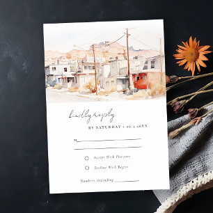 Cartão RSVP Casamento de Molas de Água da Cidade de El Paso Te