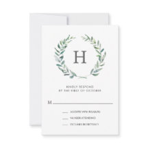 Casamento de Monograma da Wreath de Mola Verde Rús