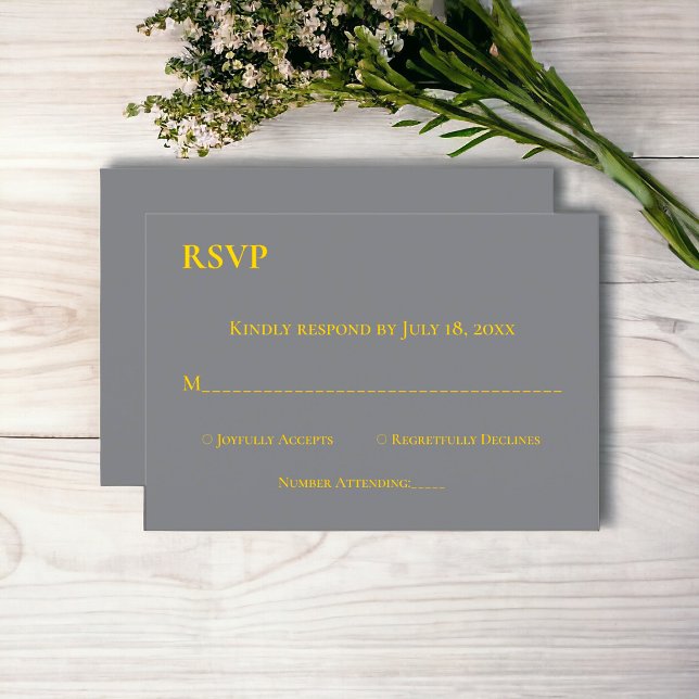 Cartão RSVP Casamento de Monograma de Script Dourado Simples M (Criador carregado)