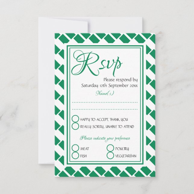Cartão RSVP Casamento de Na moda de Escritura Personalizada de (Frente)