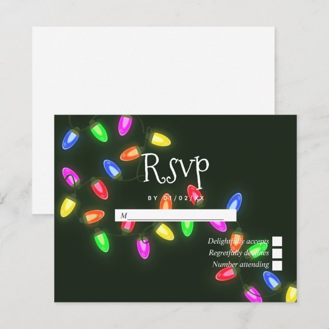 Cartão RSVP Casamento de Natal (Frente/Verso)