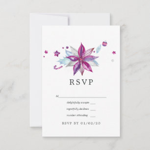 Cartão RSVP Casamento de Natal Alegre e Brilhante