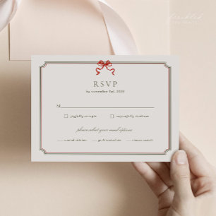 Cartão RSVP Casamento de Natal de Inverno com Botânica Vintage