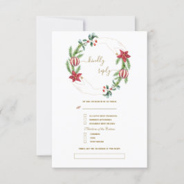 Cartão RSVP Casamento de Natal do Pine de Natal Cones Cones