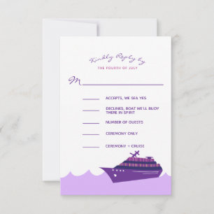 Cartão RSVP Casamento de navio de cruzeiro