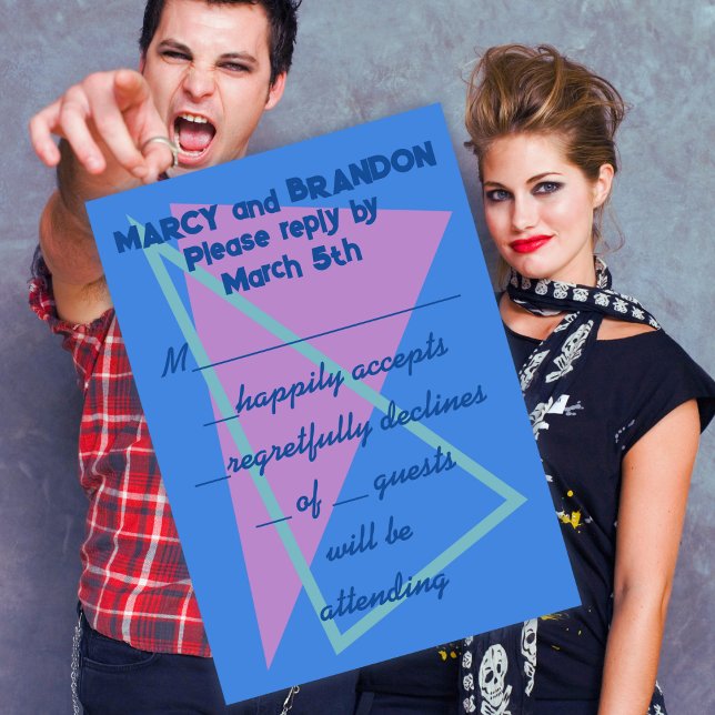 Cartão RSVP Casamento de Ondas Nova Azul com 80 Pastéis (Criador carregado)