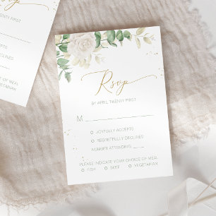 Cartão RSVP Casamento de Opções de Refeição Floral Elegant