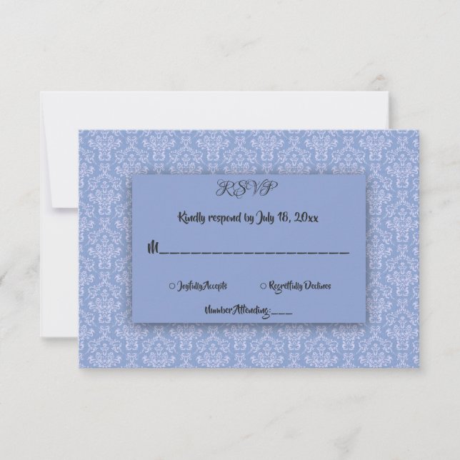 Cartão RSVP Casamento de Ornamentado Chic com Script Mínimo El (Frente)