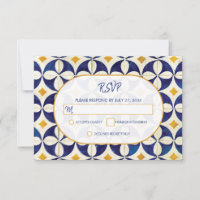 Casamento de Padrão Português Azul e Amarelo
