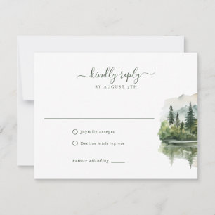 Cartão RSVP Casamento de Paisagem Russo Elegante