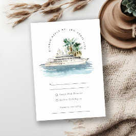 Cartão RSVP Casamento de paisagens do navio de cruzeiro Dusky