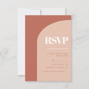 Cartão RSVP Casamento de peach terracotta simples