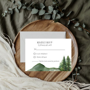 Cartão RSVP Casamento de Pinheiros da Floresta Russa da Flores