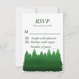Cartão RSVP Casamento de Pinheiros de Madeira