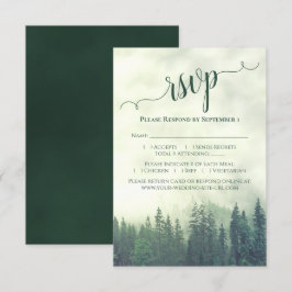 Cartão RSVP Casamento de Pinheiros Verdes da Caligrafia Elegan