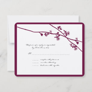 Cartão RSVP Casamento de Plum Purple Wildflower