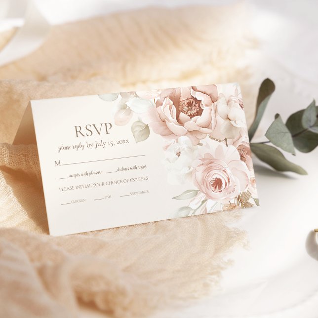 Cartão RSVP Casamento de Prados de Flor Selvagem Whimsical (Criador carregado)
