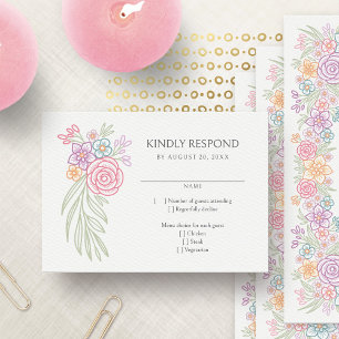 Cartão RSVP Casamento de Prados de Flores Selvagens