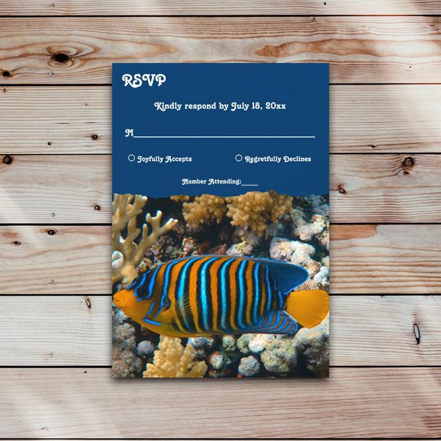 Cartão RSVP Casamento de praia costeira náutica dos recifes de (Criador carregado)